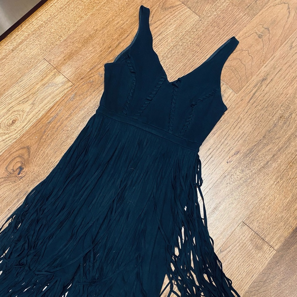 Black Boho Fringe Dress